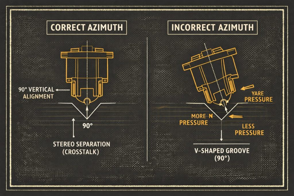 Azimuth e Anti-Skating La Perfezione Laterale Schema tecnico del Braccio del Giradischi per Fader Space: analisi della Massa Efficace, calibrazione dell'Azimuth, regolazione dell'Anti-Skating e allineamento del VTA.